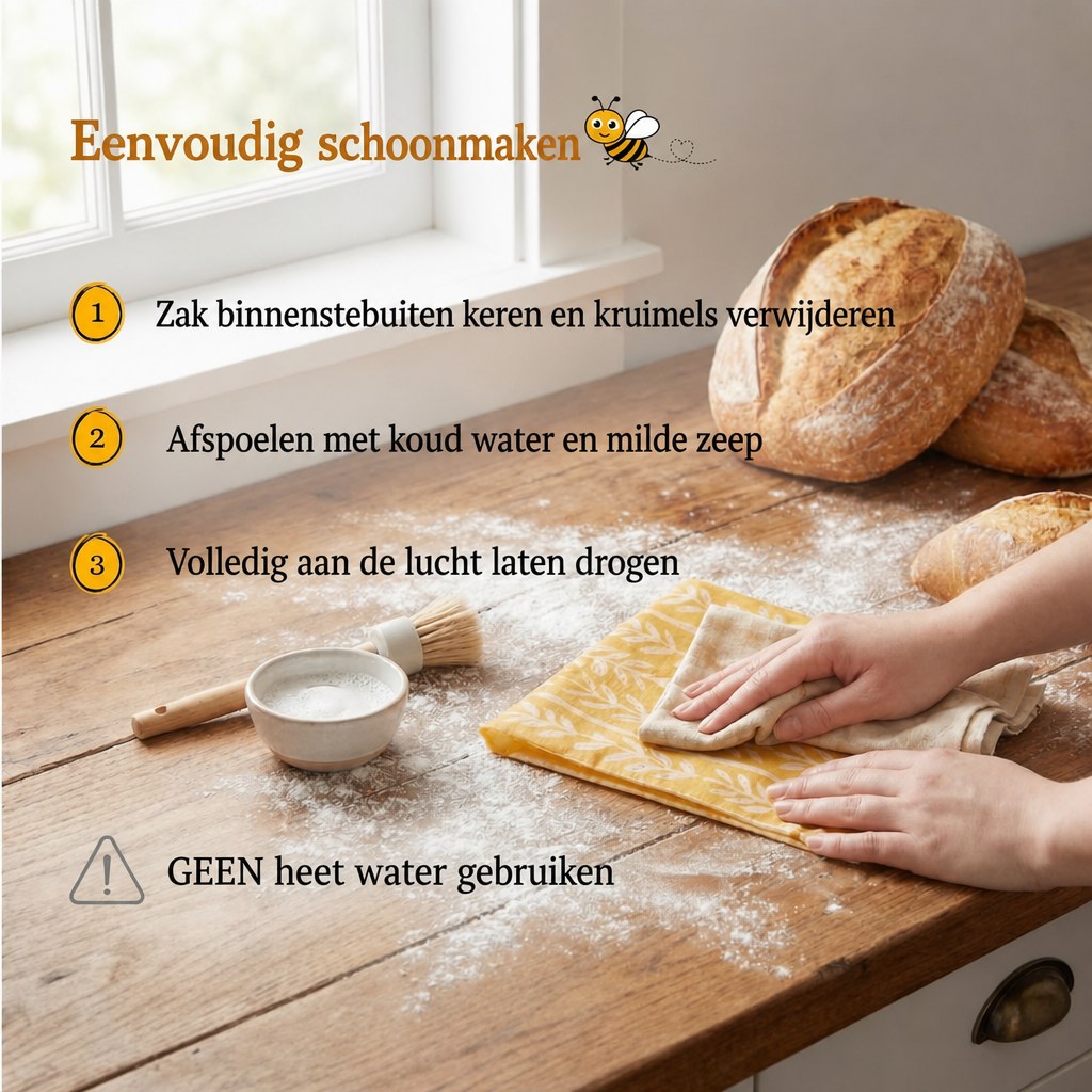 Belvère bijenwas broodzak van katoen