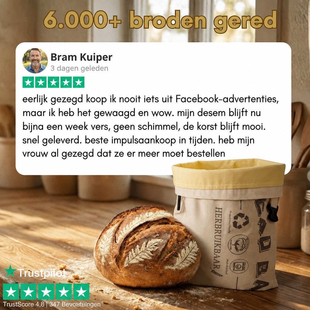 Belvère bijenwas broodzak van katoen