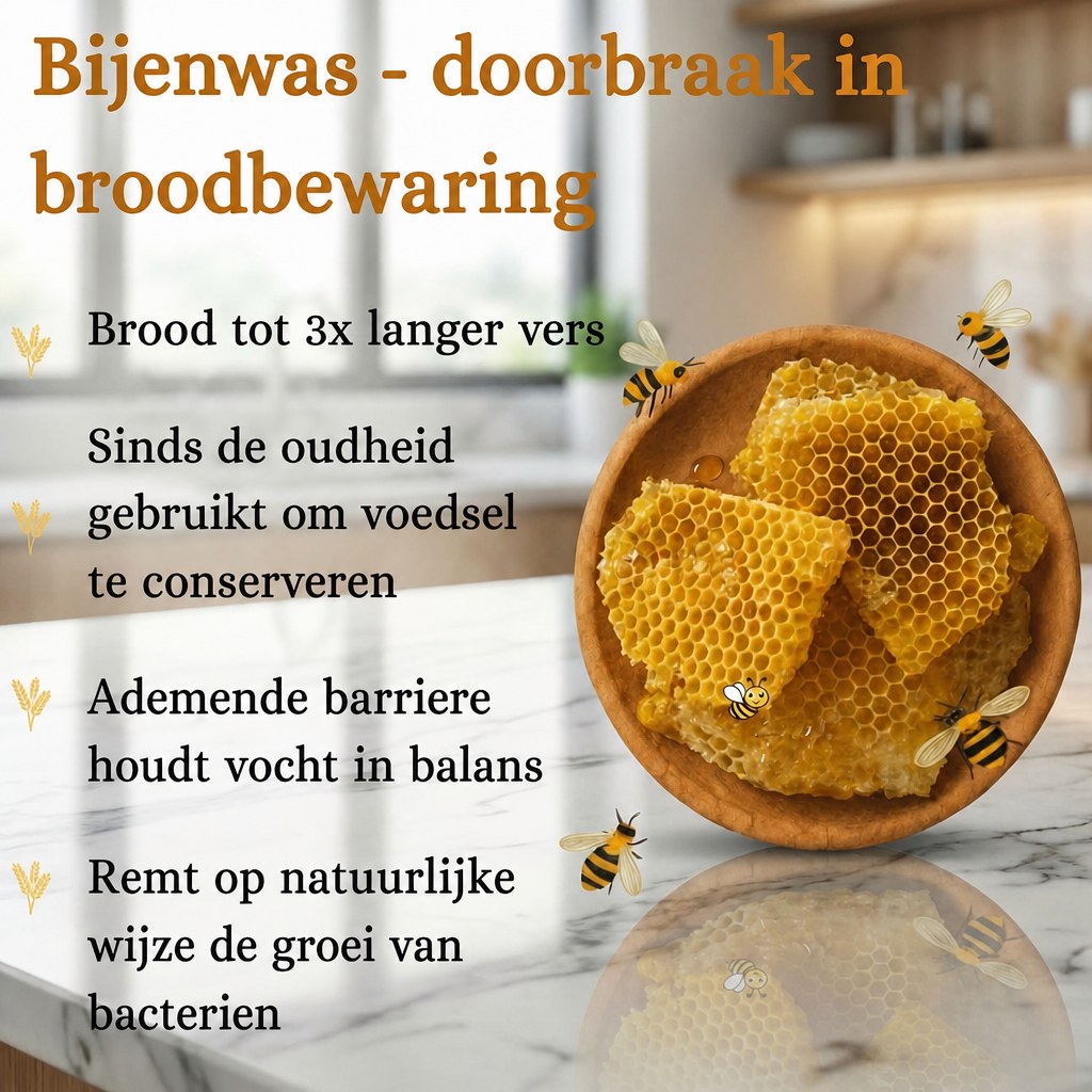 Belvère bijenwas broodzak van katoen